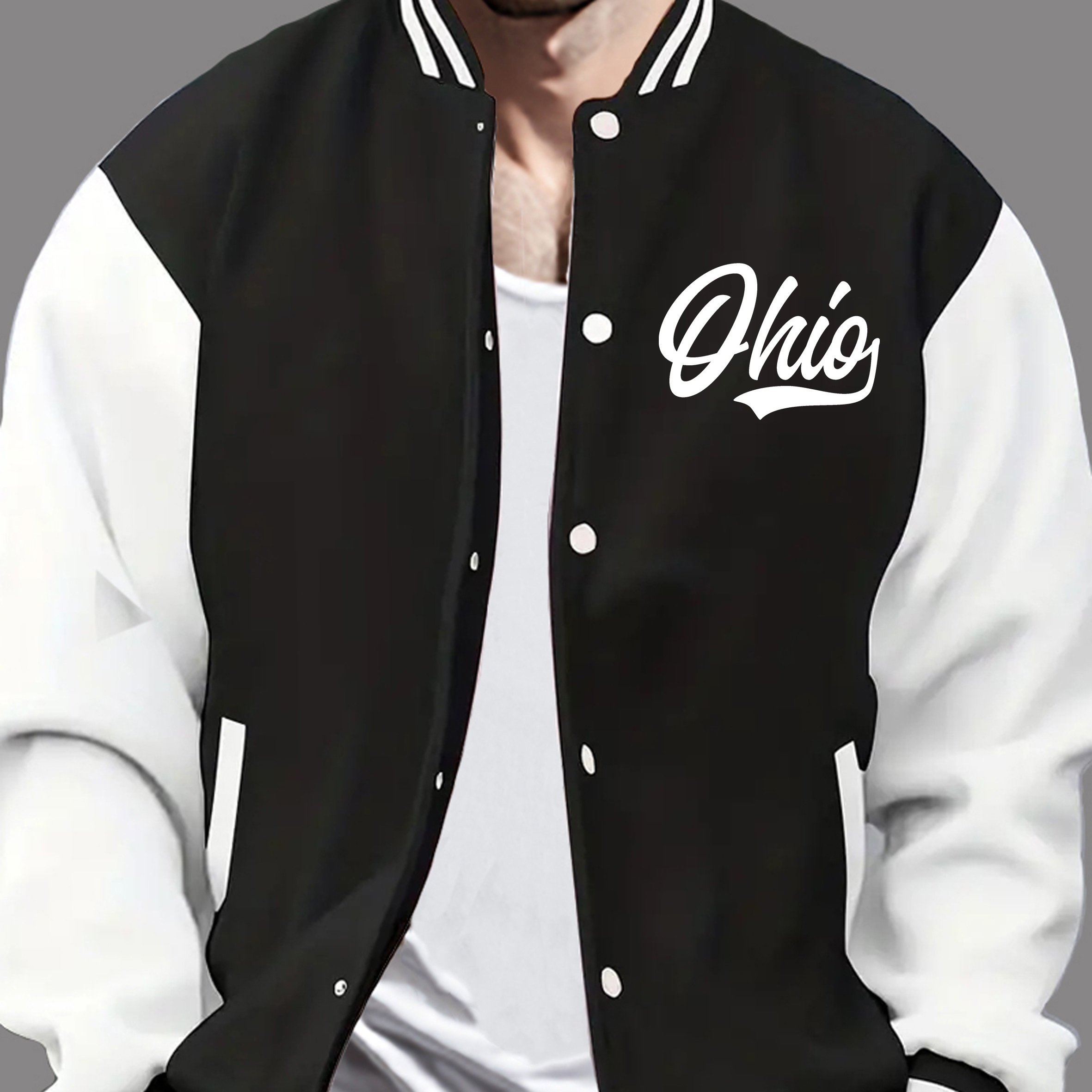 TEMU New Series Trendy Brand Baseball Jersey Men's Baseball Jersey Lightweight Warm Men's Jacket Fleece Men's Jacket Cute Top Hip-hop Rock Clothing