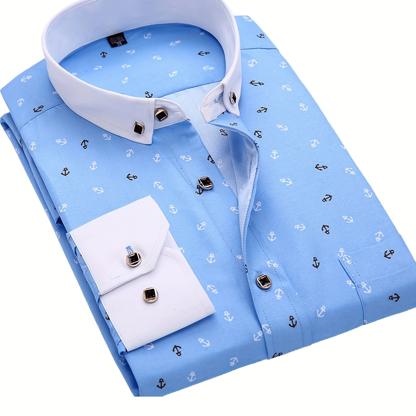 TEMU Men's Printed Long Sleeve Shirt For Spring And Summer 2025, New Arrivals