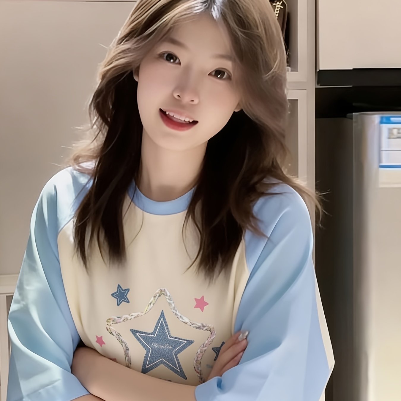 TEMU [프린트 디자인 – 텍스처 아님] 여성 티셔츠 여름 ' 대비 티셔츠 반팔 신상 스타 오프숄더 여름 라운드넥 탑 여성에게 완벽한 선물