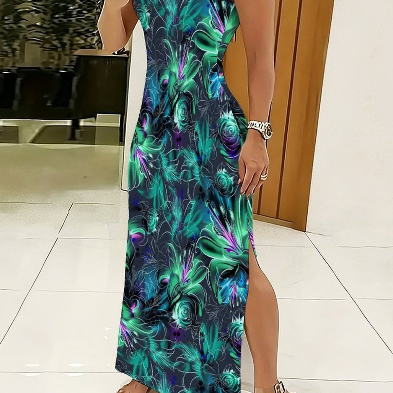 Spring And Summer Women's Comfortable, Fashionable And Elegant Vest With Split Ends On Sides. Pattern Print Is Suitable For Daily Life, Home, Leisure, Commuting, Shopping, Party And Camping.