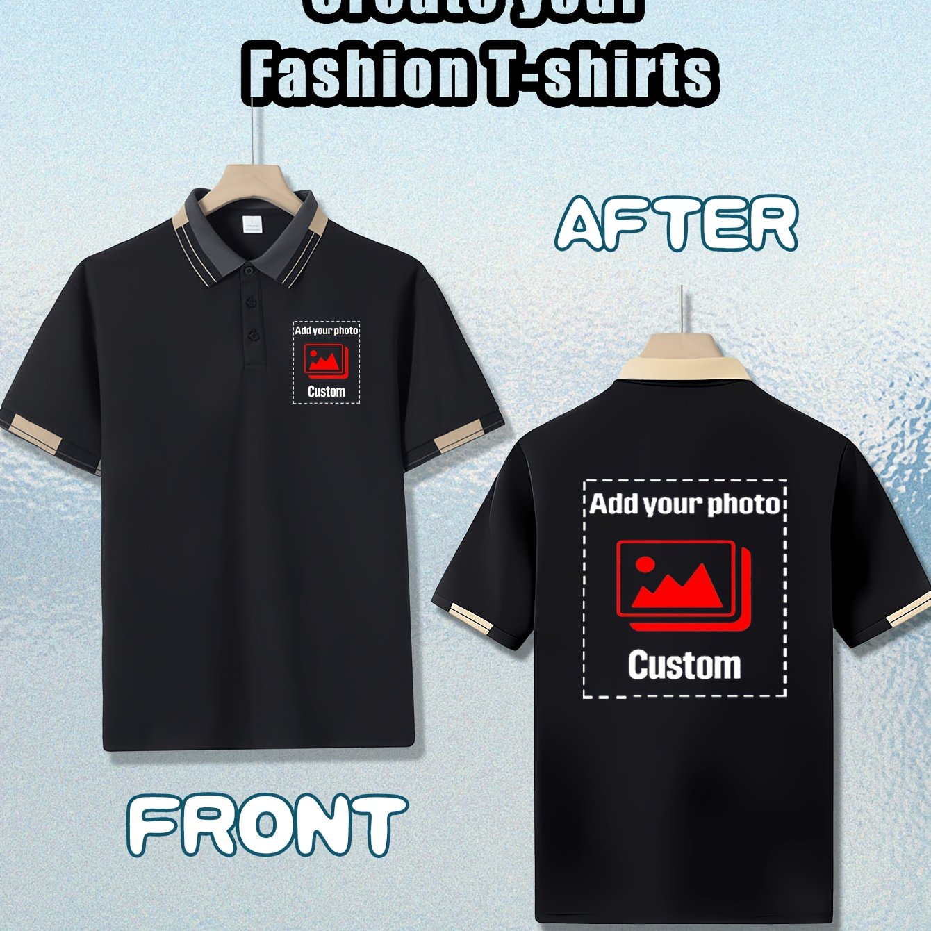 TEMU Men's Custom Lapel Shirt - Breathable Summer Short Sleeve, Personalized Logo/text, Lightweight And For Business Casual And Formal Wear - Office,