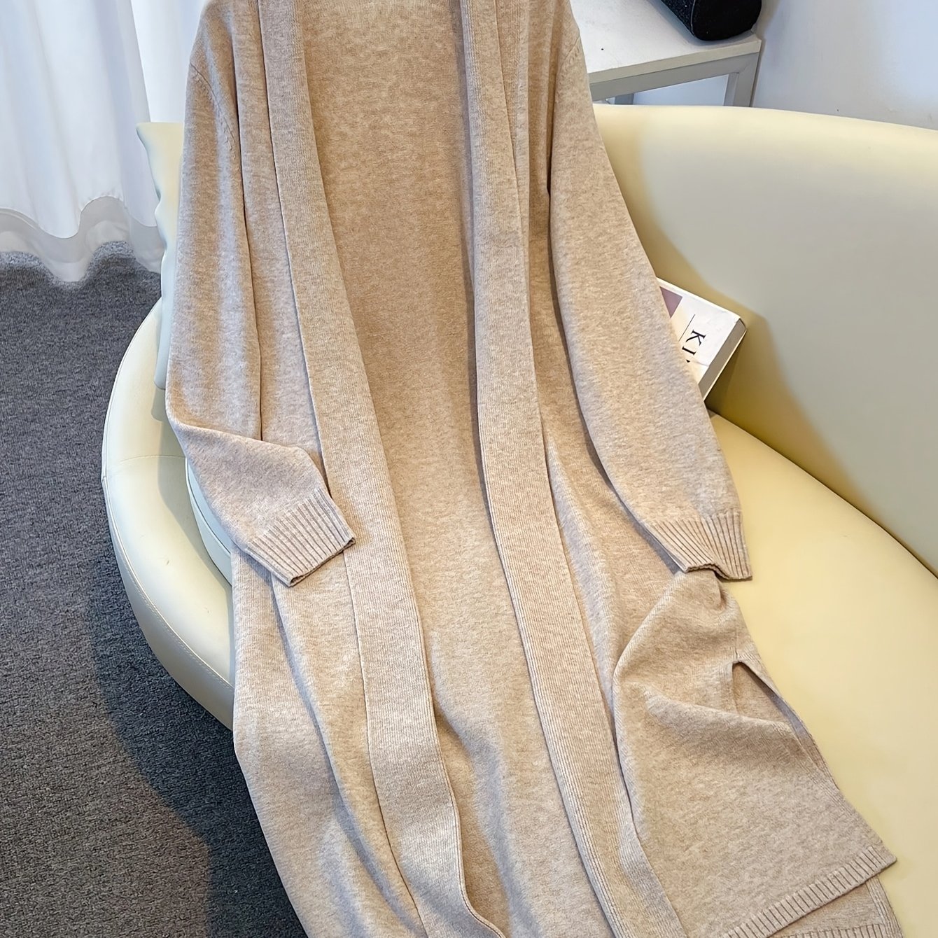TEMU Women's Casual Long Cardigan Sweater, Autumn/winter Open Front Long Sleeve Jacket