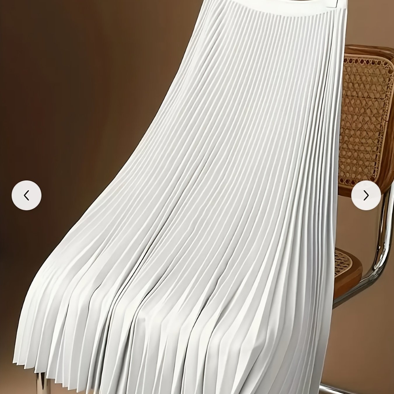 TEMU Solid Color Pleated Hem Skirt, Spring Summer Casual Midi Dress, Women's Clothing
