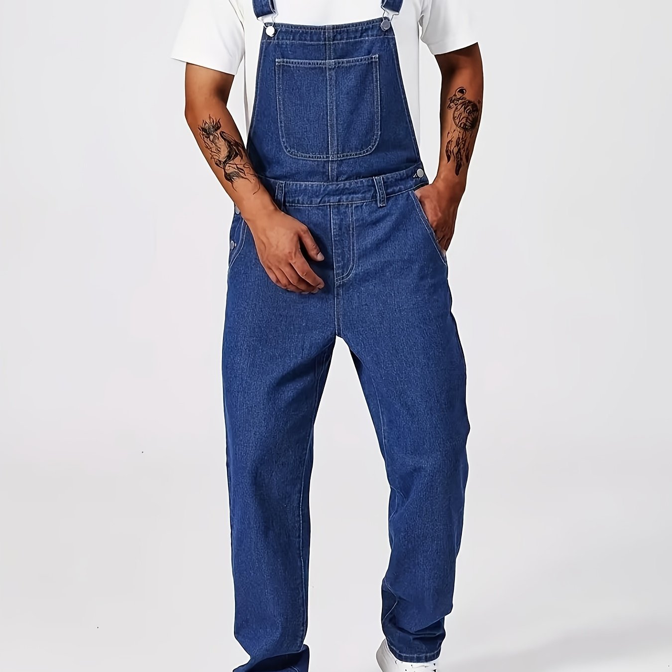 Men's Casual Washed All-match Denim Overalls
