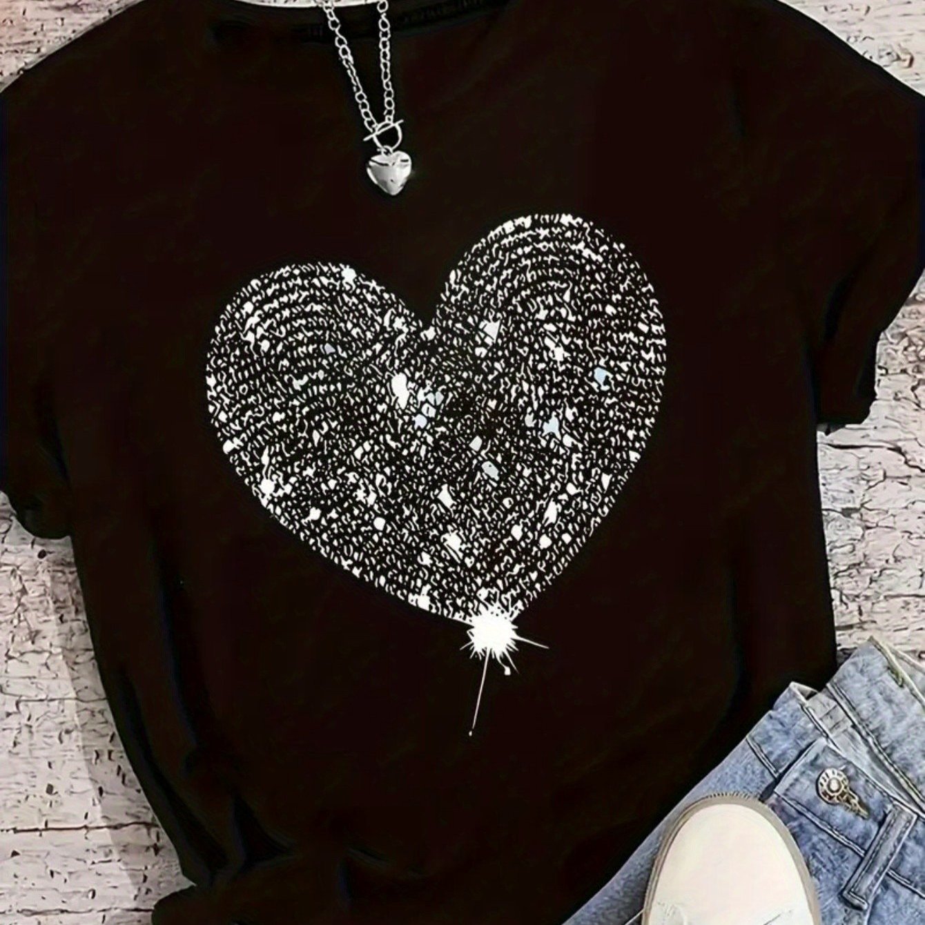 TEMU Plus Size - Plus Size - Oversized T-shirt - Women's Graphic Tee - Relaxed Short-sleeve Round-neck Top, Machine Washable For , Everyday Wear;