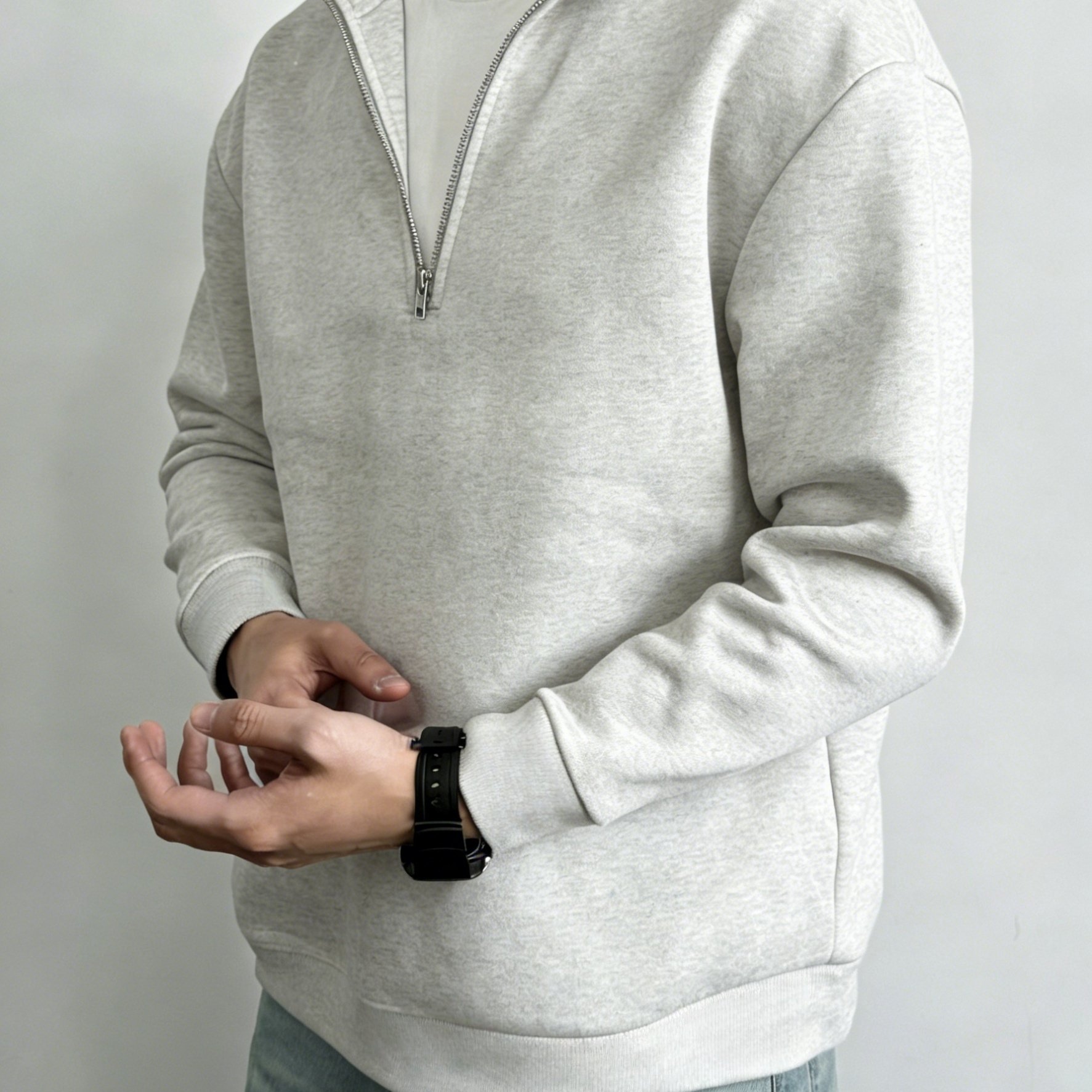 TEMU Sudadera para hombre cremallera, cuello , larga