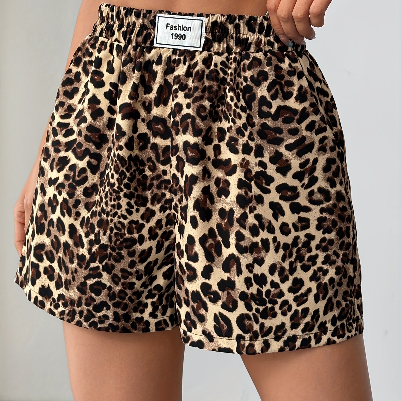Women's Casual Vacation Leopard Print Pocket Shorts