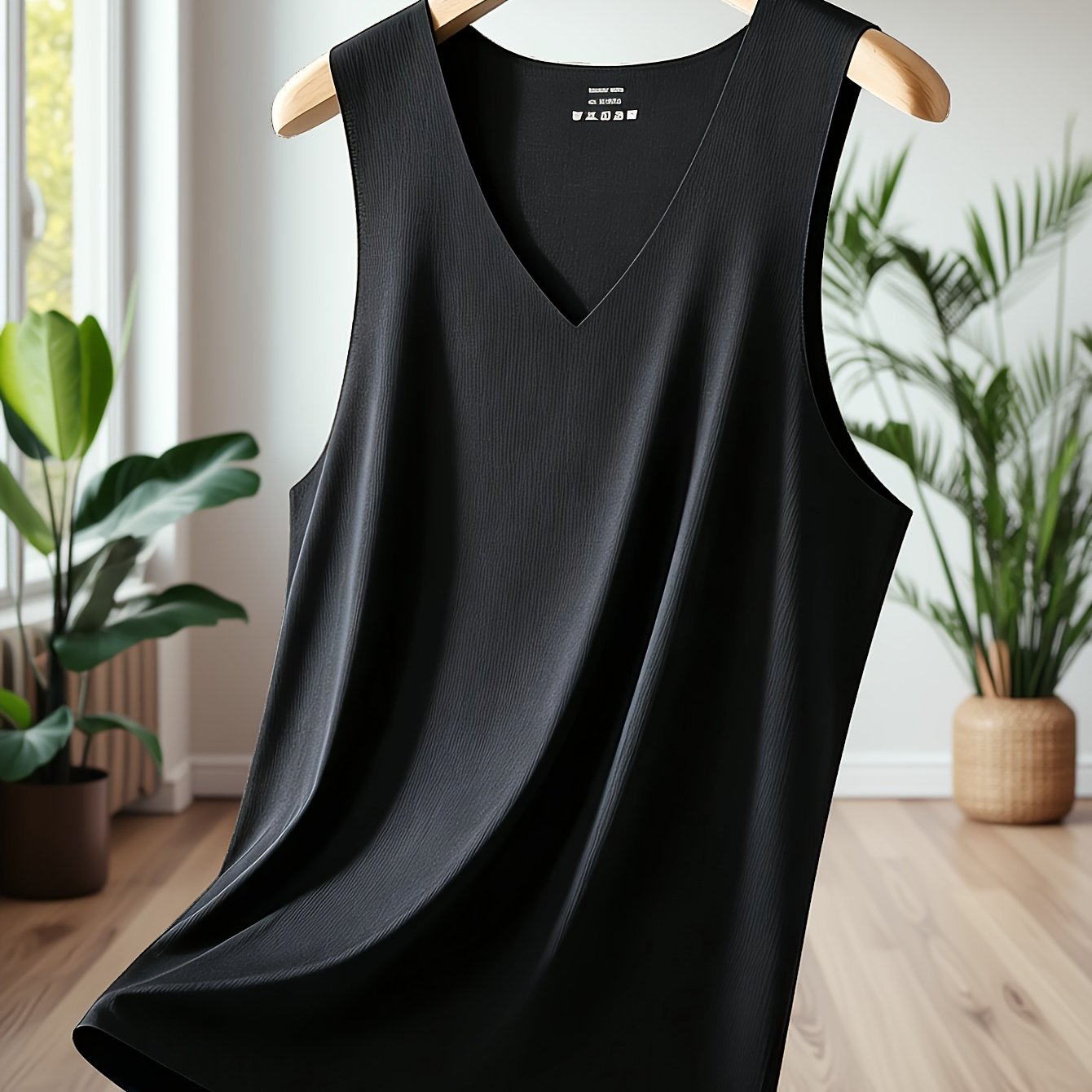 TEMU Chaleco de Cuello en V para Hombre, Camisola Deportiva sin de Secado Rápido para Verano, Capa Base Sin Costuras, Sudadera Blanca sin , Camiseta