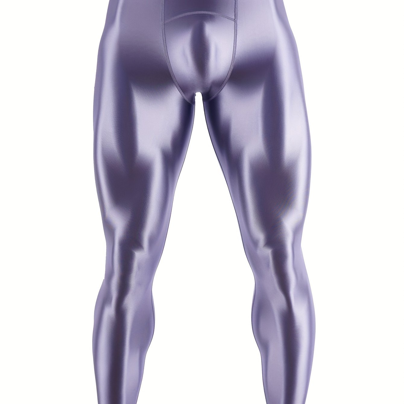 TEMU Men's Oil Glossy Compression Pants Shiny Stretchy Workout Sports Tights Trousers, Basketball Quick-drying Training Leggings