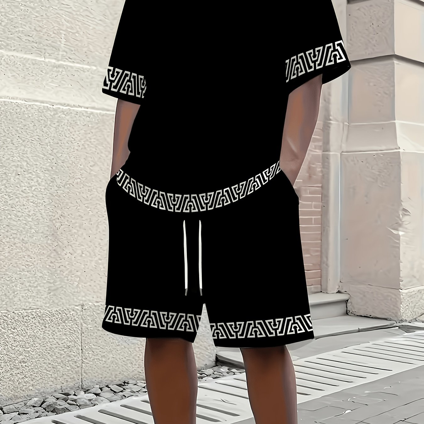 TEMU Nouveau ensemble T-shirt et short imprimé 3D pour homme, idéal pour les réunions de famille, les activités estivales de et les tenues