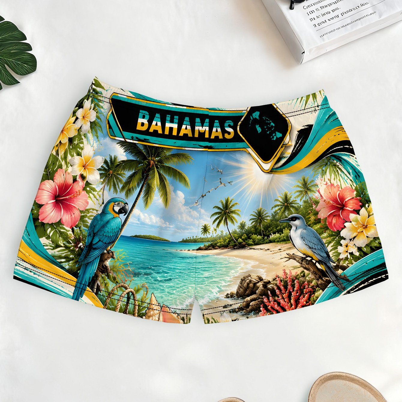 TEMU Bahamas Bloom Standard Size Women's Summer Casual Shorts