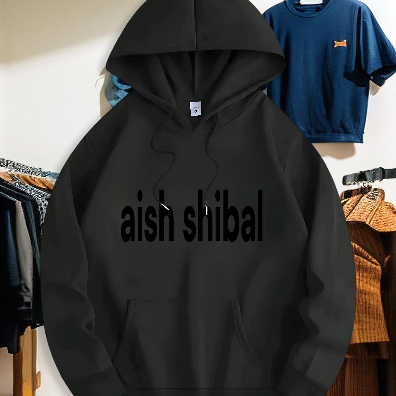 TEMU Men's Stylish Casual Sports Outdoor Hoodie, Fashionable Hooded Top, High-quality Warm Sweatshirt For Autumn And Winter, Trendy Print Design,