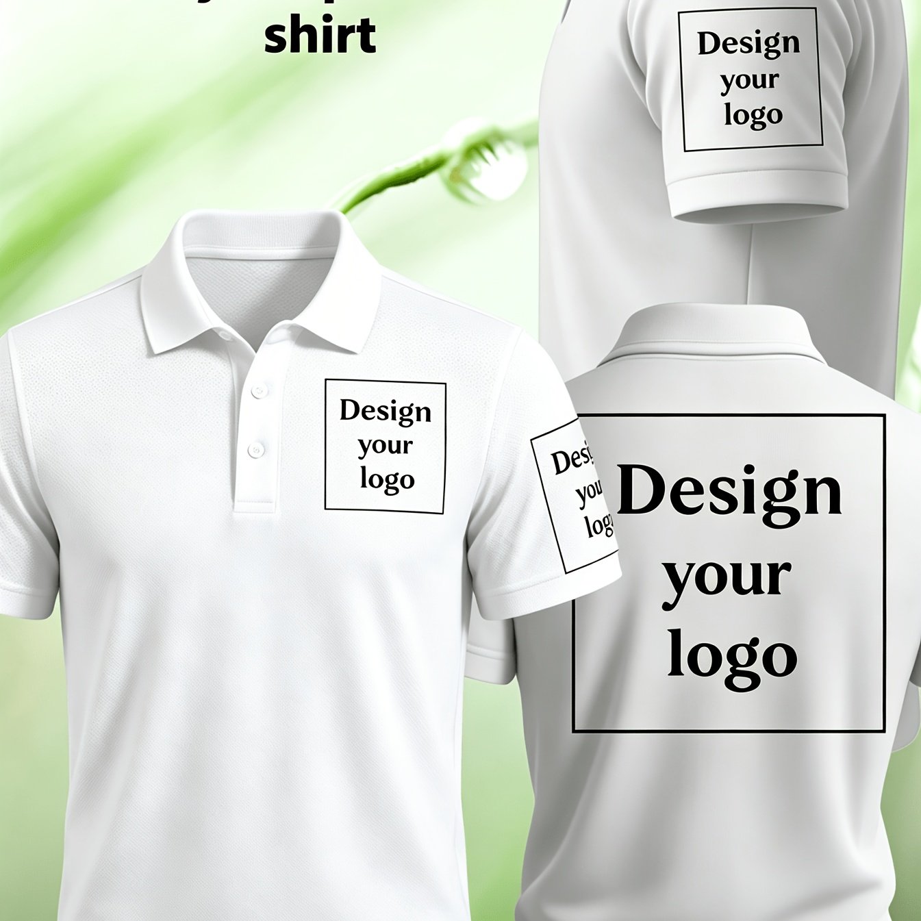 TEMU Custom Men's Shirts With Front Chest, Left Sleeve, Back Customization. Ideal For Corporate Uniforms, , And Company Customization. Enhances Team