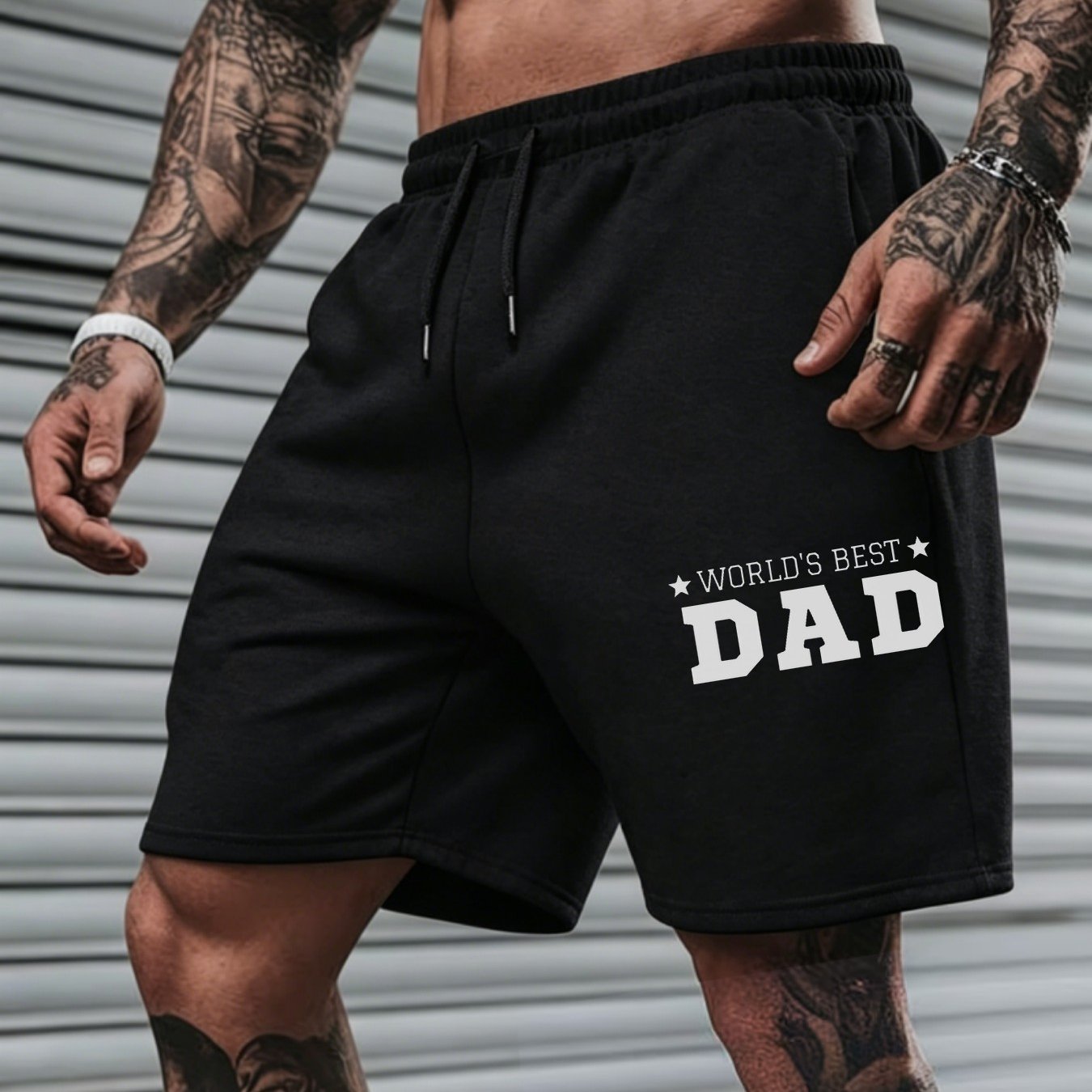 TEMU Dad Print Suitable For Daily Wear Summer Perfect Gift For Father's Day Or Dad's Birthday01unisex Summer Beach Shorts Casual Drawstring Loose Fit