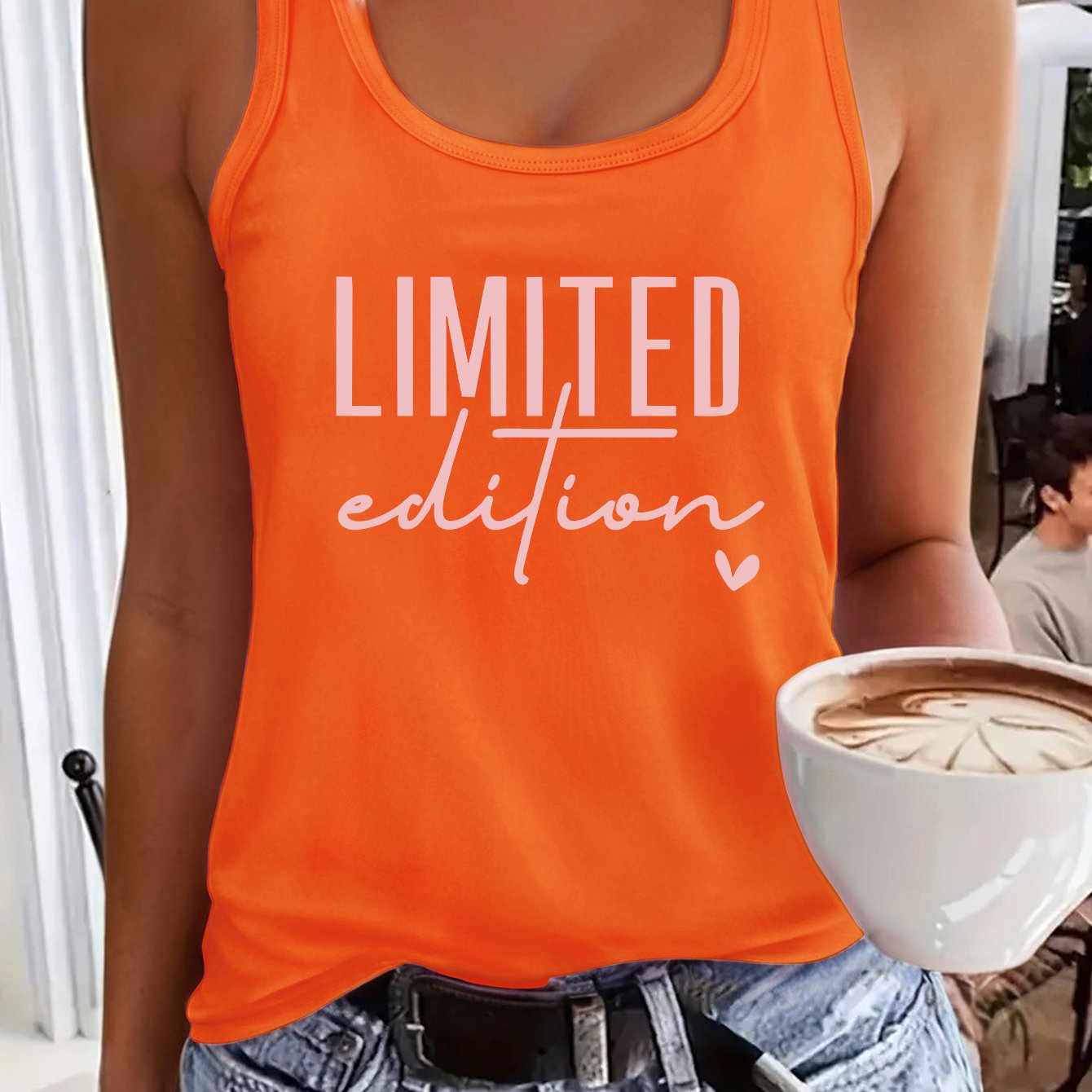 TEMU Limited Letter Simple Printed I Vest Sleeveless Summer Casual For Women