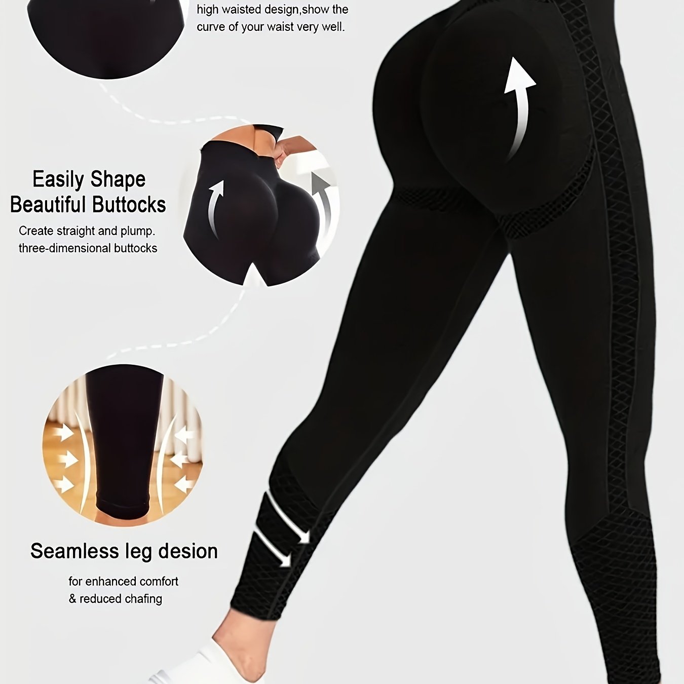 E-shop Hochtaillierte Kompressions-Sportleggings - Ultra-bequem, Bauchkontrolle, Schweißableitend, Vier-Wege-Stretch, Cropped-Länge, Breiter Bund,