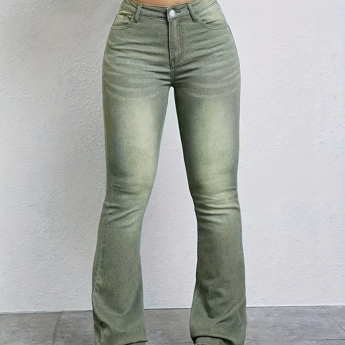 Directional - Fashionable Light Green Jeans For Women In Plus Sizes