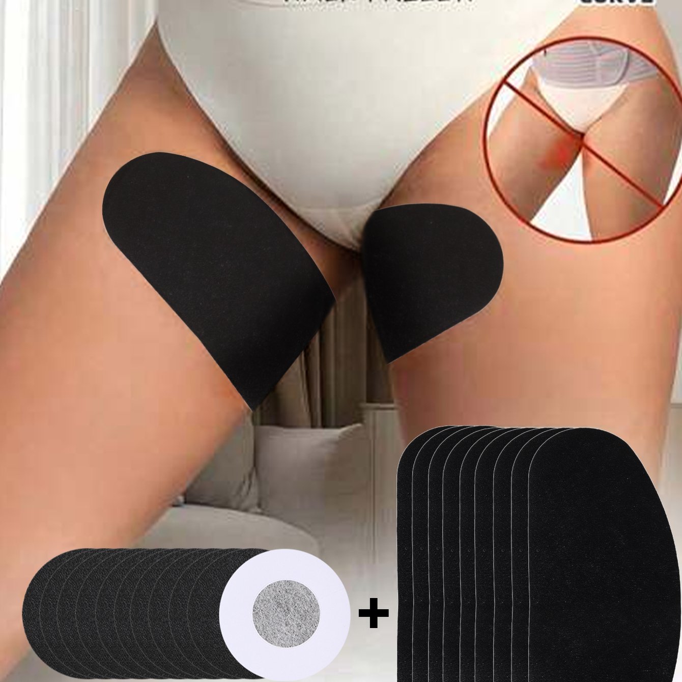 20pcs Anti-chafing Thigh Pads Set - Invisible Soft Thigh Chafing Stickers, High Skin-friendly Anti-wear Patches, Suitable For Thighs, Calves, Knees, Armpits, Perfect For, Walking
