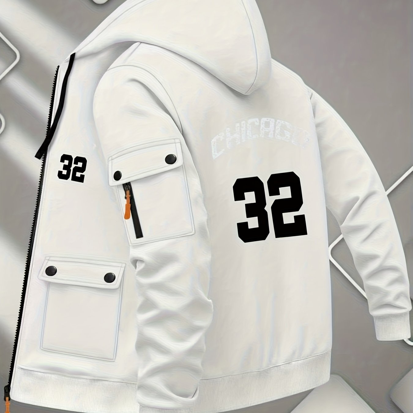 TEMU Cardigan à capuche avec poche et sweat de fitness décontracté et tendance pour homme, à imprimé lettre, dernière tendance 2025