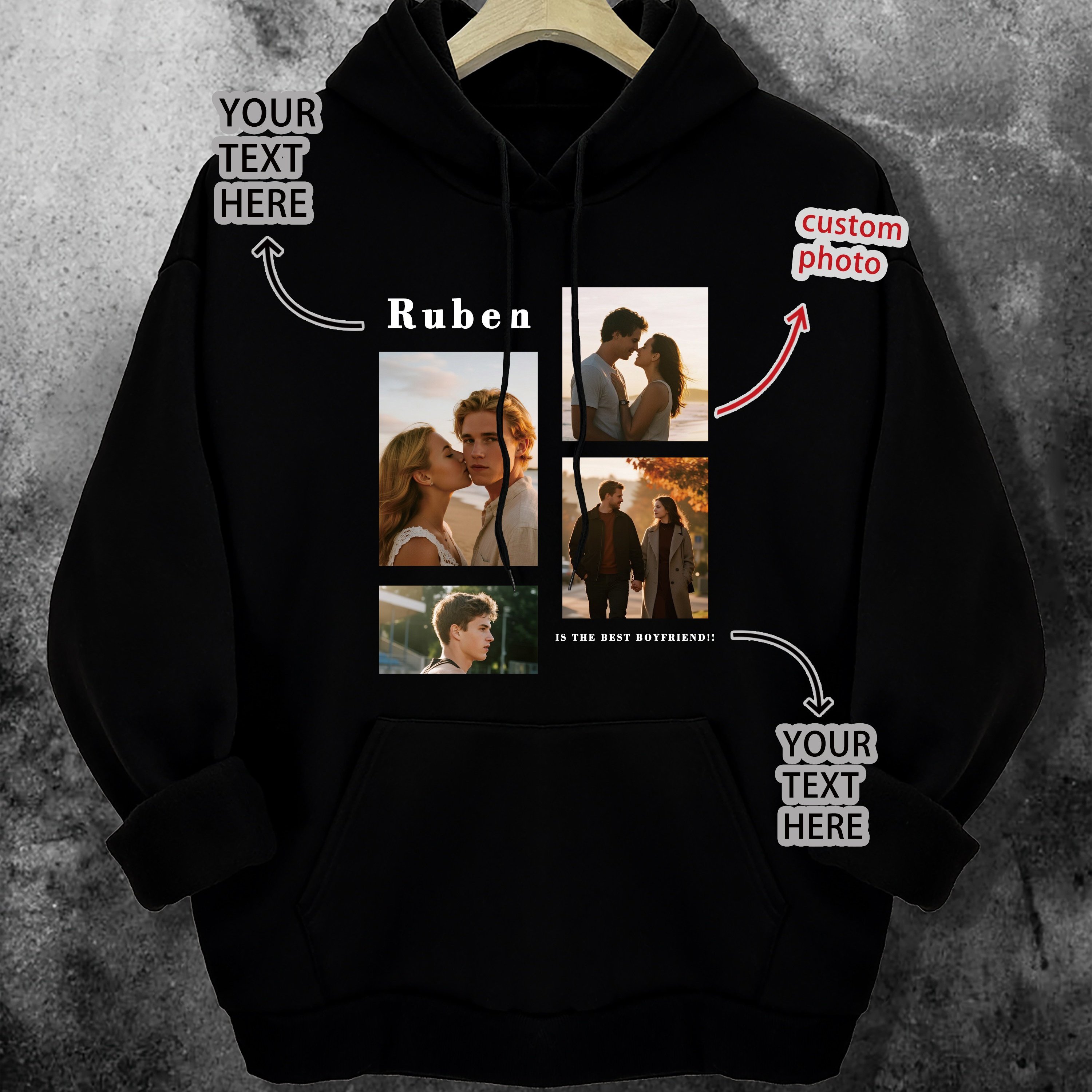 TEMU Personalisierte Foto-bedruckte modische trendige Sweatshirts, kostenlose Sweatshirts, Country-Sweatshirts, Damen-Sweatshirts,