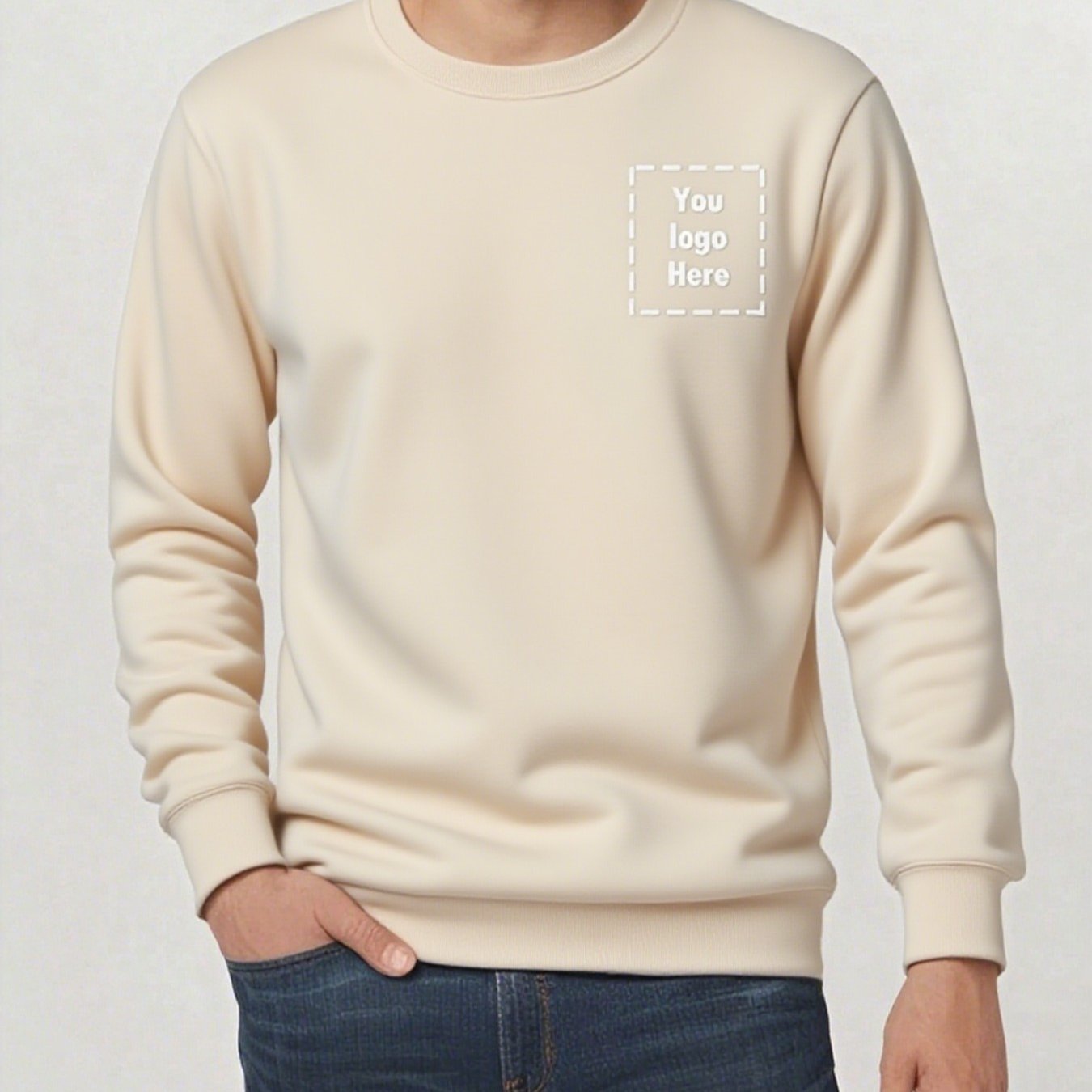 TEMU Custom Chest Print Photo/personalized Men's Crewneck Sweatshirt - Add Your Own Design - Soft Pullover For Christmas, Valentine's Day, Birthday,