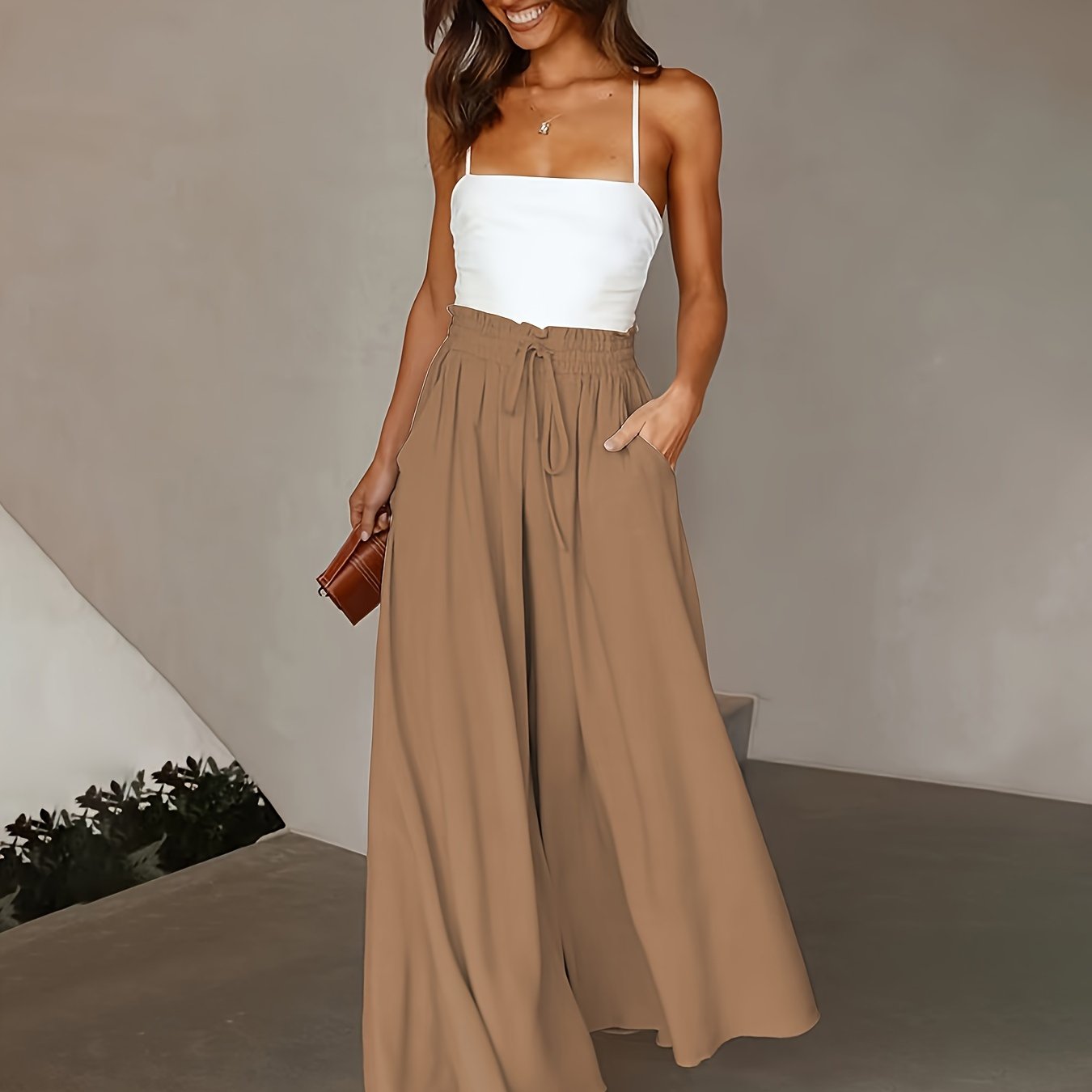 Image of Women's Elegant Casual Trousers Wide Leg Pants Culottes