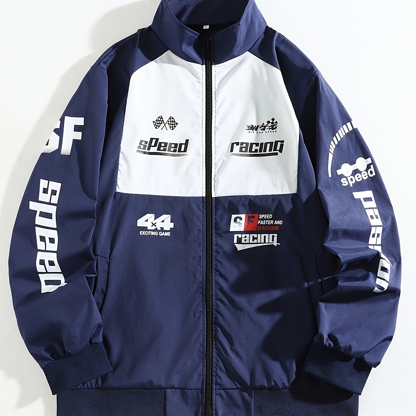 men's casual racing jacket red softshell 