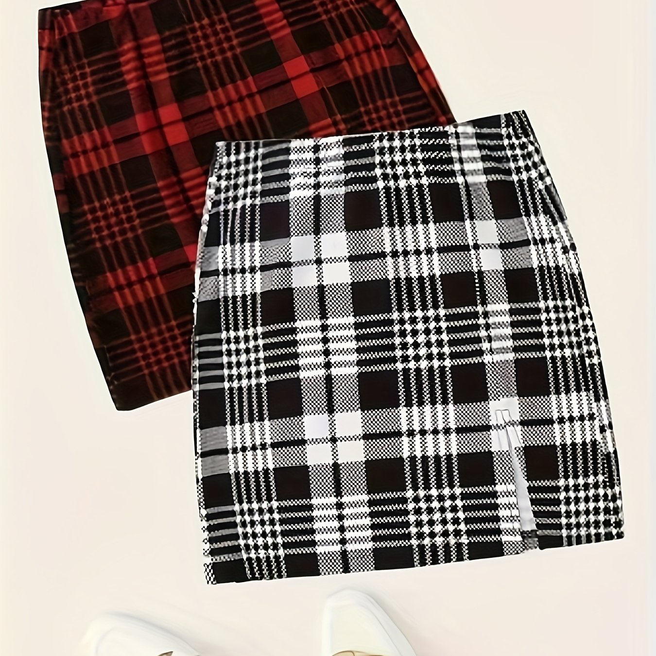 TEMU 2pcs Set Of Directional Women's Fashionable Half Skirt