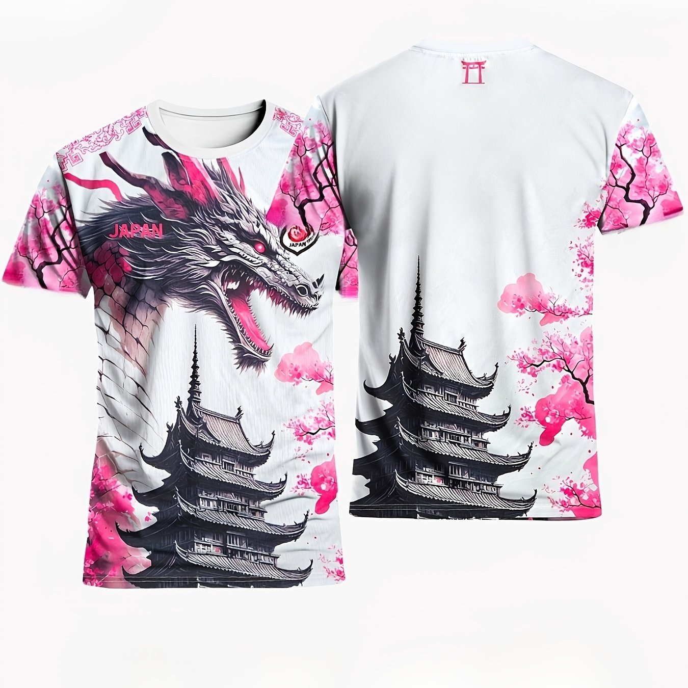 TEMU Impression Digitale - Sweat-shirt de Sport Japonais pour Homme & T-Shirt de Sport Respirant à Col Rond pour Homme en Style & avec Imprimés de et