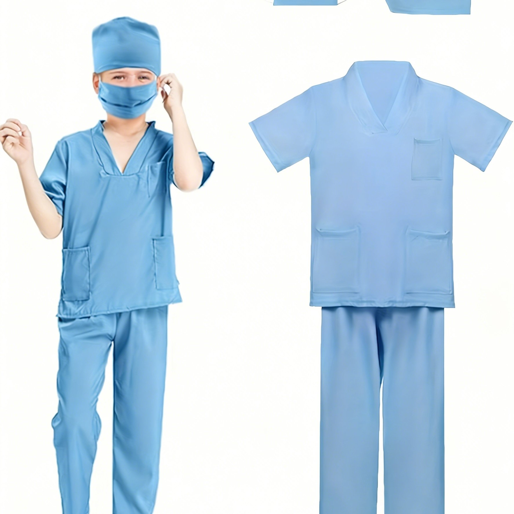 TEMU 4pcs Girl Doctor Career Outfit Costume Role-playing Costume Doctor Stage Costume Cosplay Pretend Play Doctor Set, Book Week Costume, Halloween