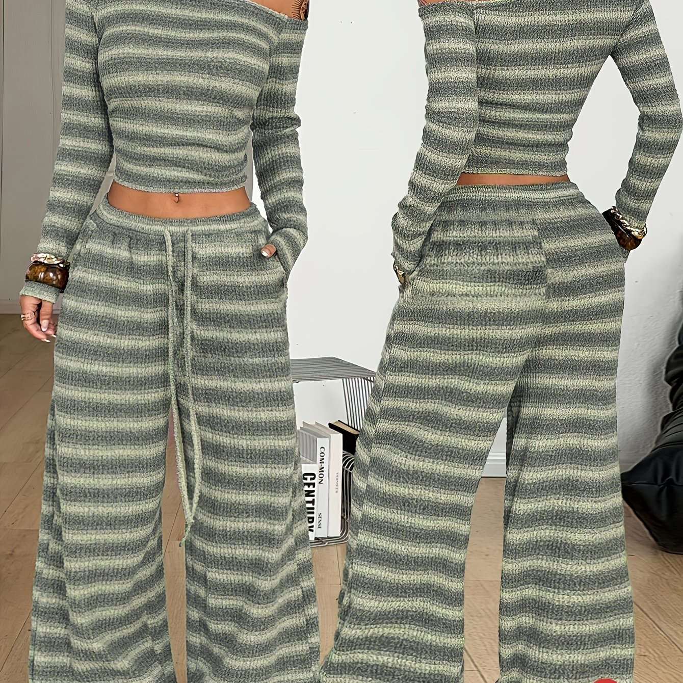 TEMU Série de vêtements décontractés printemps/été pour femme : tenues décontractées style , vêtements d'extérieur, vêtements de tous , ensemble 2