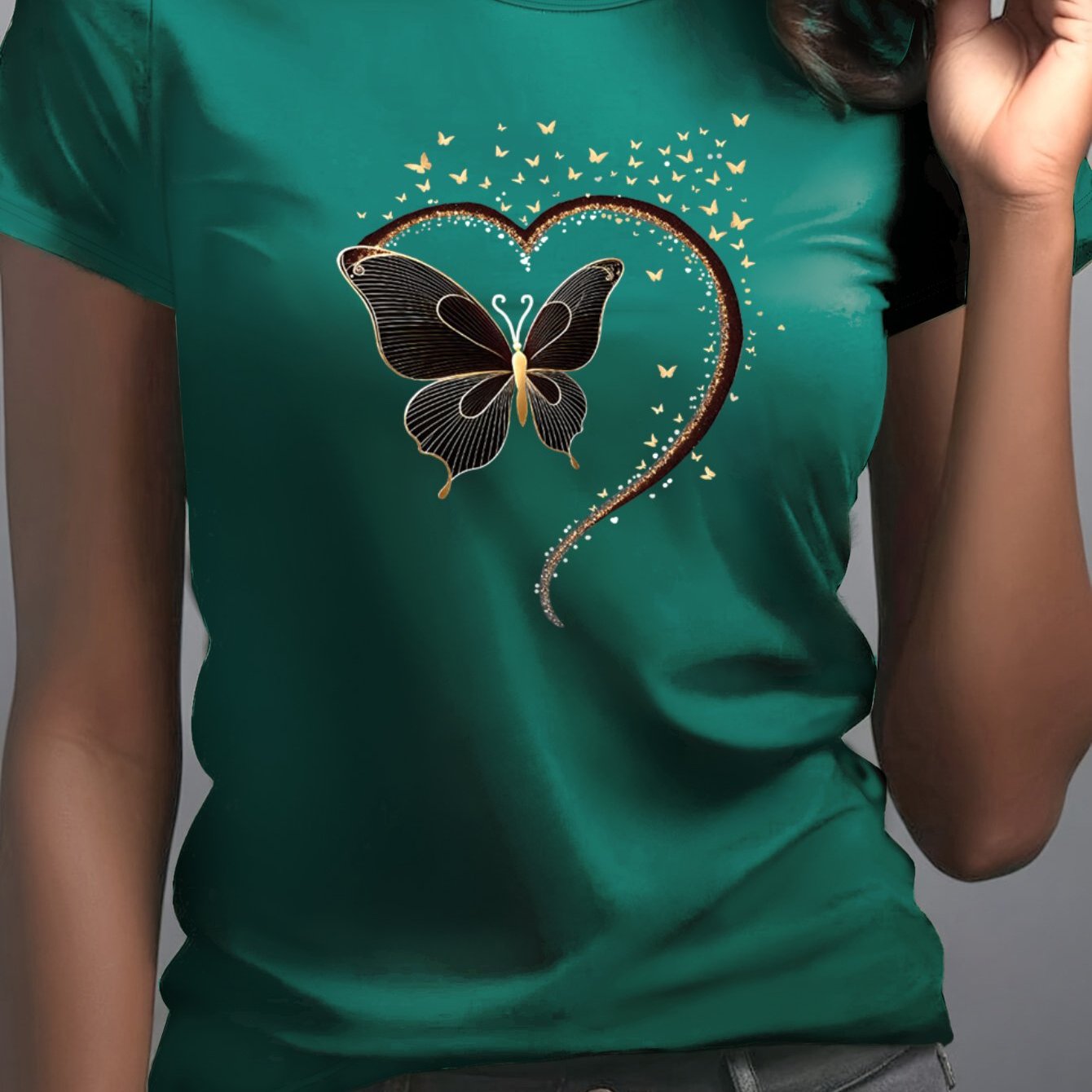 TEMU Women's Casual T-shirt Featuring A Stylish And Fun Graphic Print, Designed With A Comfortable And Loose Fit. Made From Breathable And Stretchy
