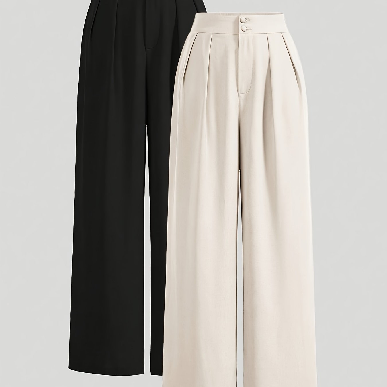 TEMU Dw260608307 High-waist Wide-leg Pants 2pcs Set
