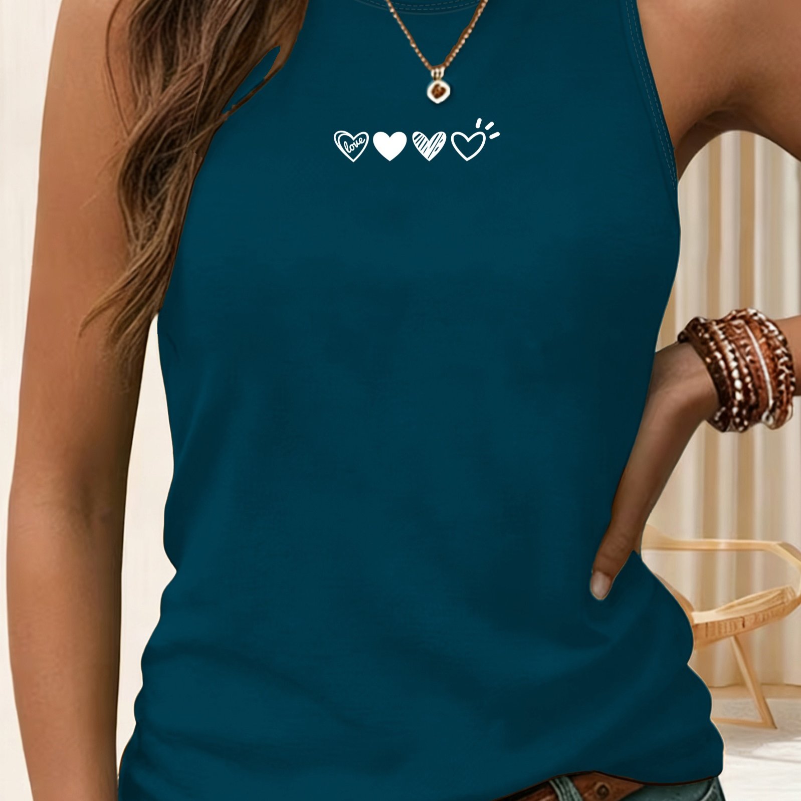 TEMU Valentine's Day 00p, Y2k, Women's Sleeveless Tank Top, Casual Fashion, Women's Spring/summer Casual Sportswear, Sizes S, M, L, Xl, Xxl 5693