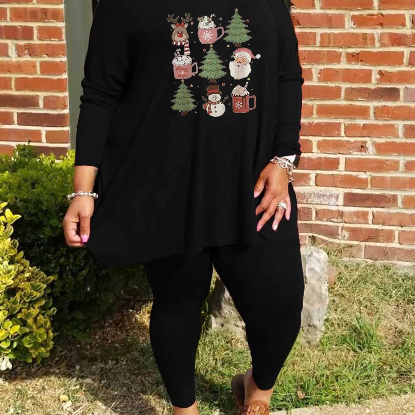 TEMU Plus Size - Plus Size - Plus Size Women's Autumn And Winter Outfits In Sizes 0x To 8x, With Christmas Like Reindeer, Christmas Trees, Santa