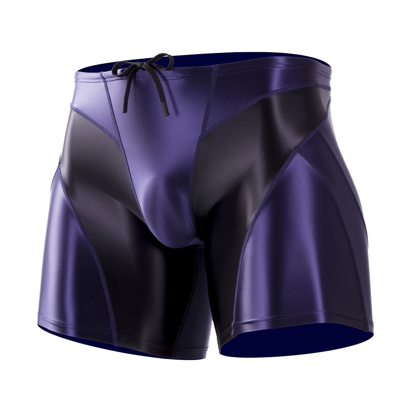 TEMU Short de bain pour homme coloré et brillant, lustré, doux, à séchage rapide, taille basse, pantalon de sport sexy et extensible, piscine