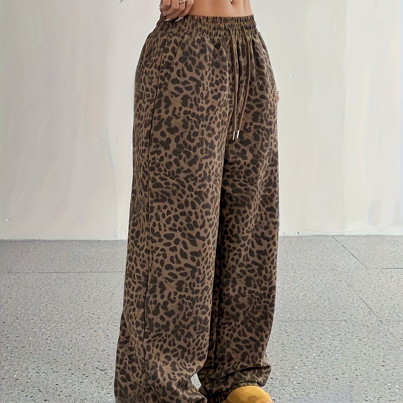 Image of Spring/autumn Casual Long Pants, Drawstring Pocket Trousers, Women's Clothing