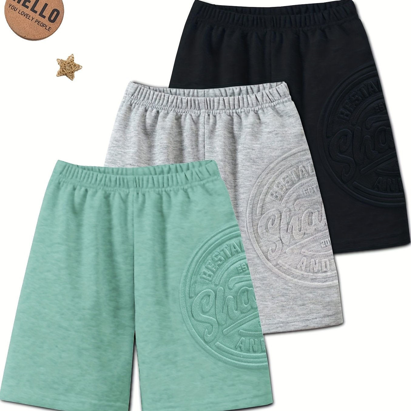 3pcs Boys' Casual Sports Shorts, Perfect For Outdoor