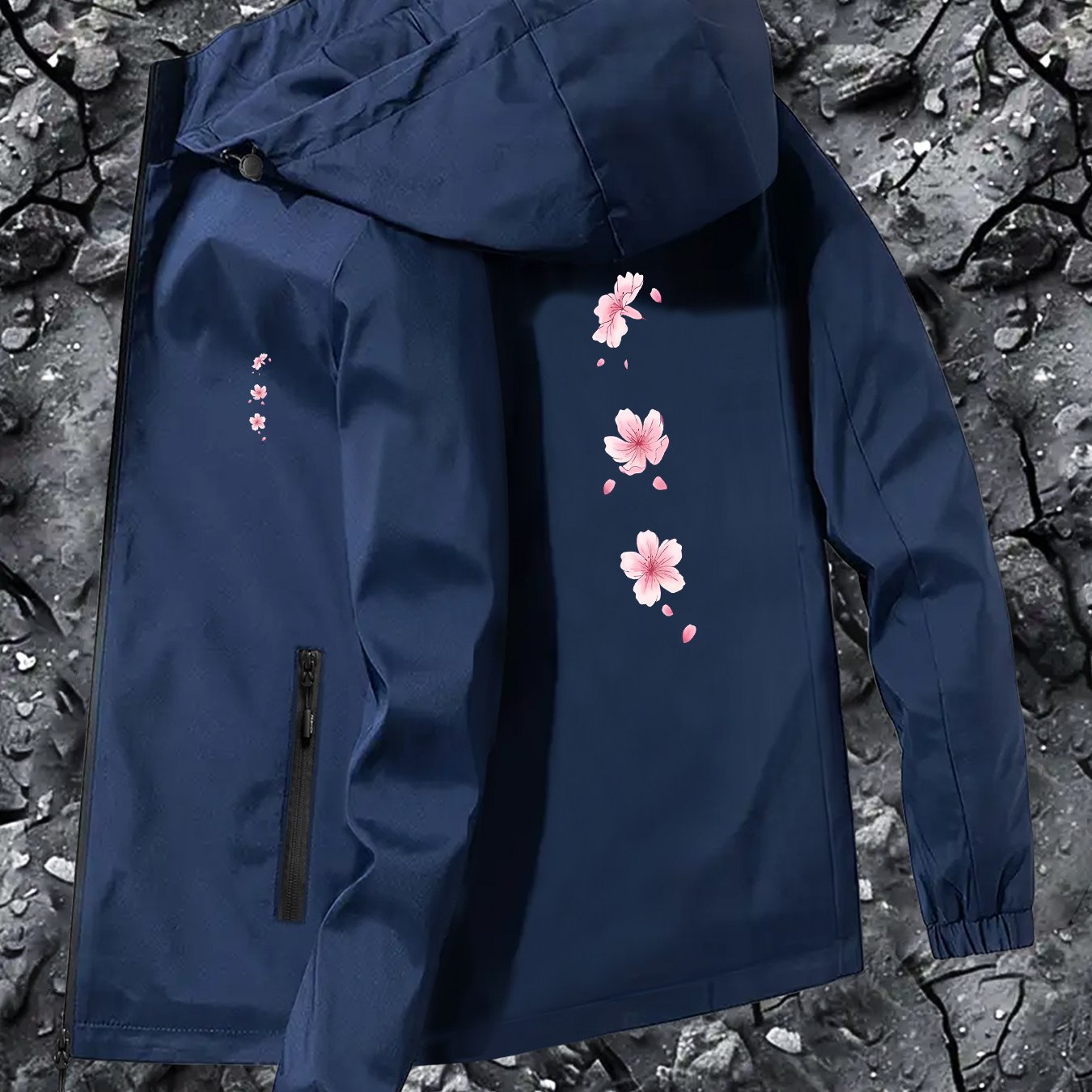 TEMU New Unisex Jackets Featuring Cherry Elements, Windproof And Breathable Outdoor Climbing Attire For Couples, Suitable For Outdoor Wear And Home