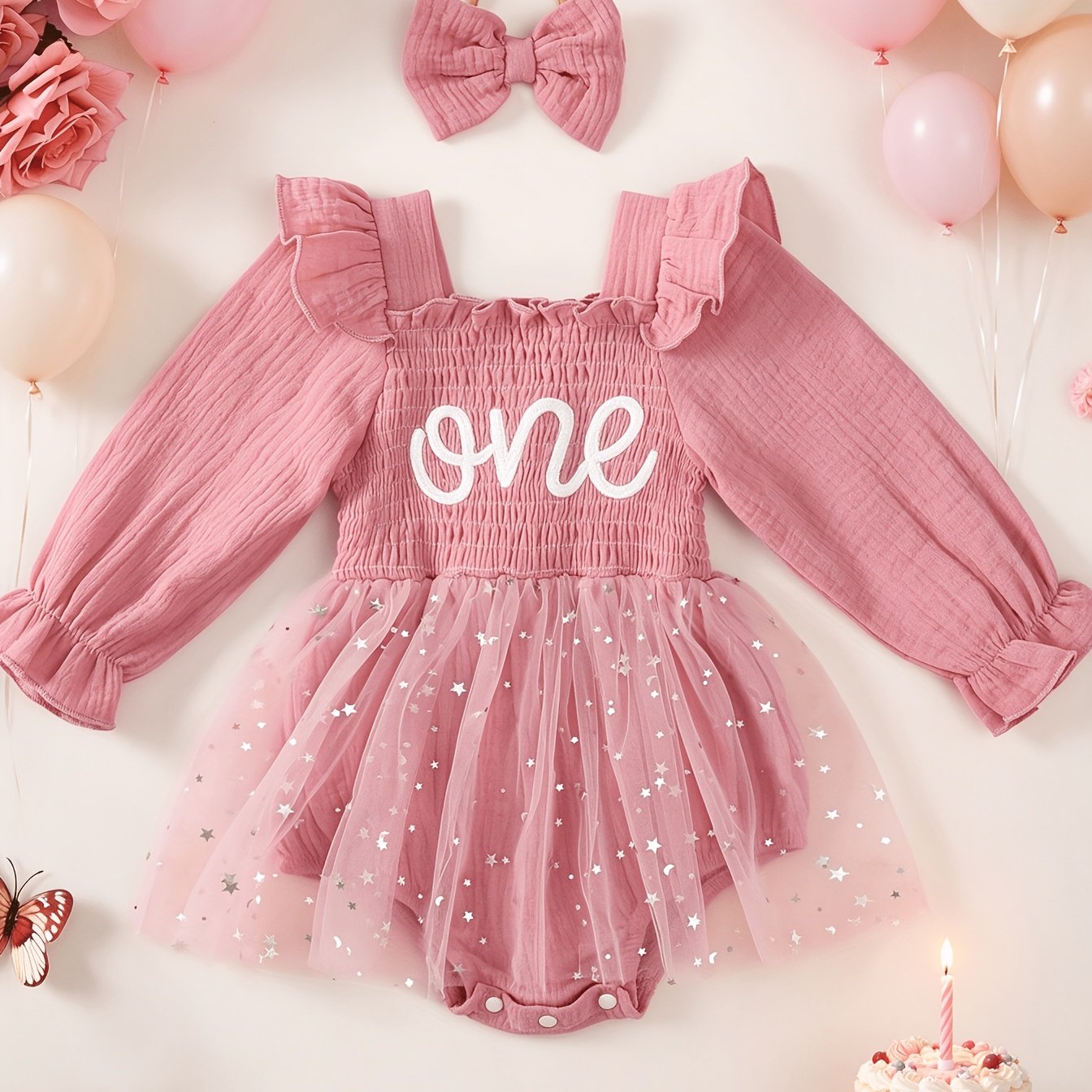 Image of Girls Baby Girl Beautiful And Elegant Models Spring, Fall And Winter Models Long-sleeved Straps Clothing Net Dress Towel Embroidery 1 + Mesh Small Stars Small Moon , Halloween / Christmas / Kid's Gift
