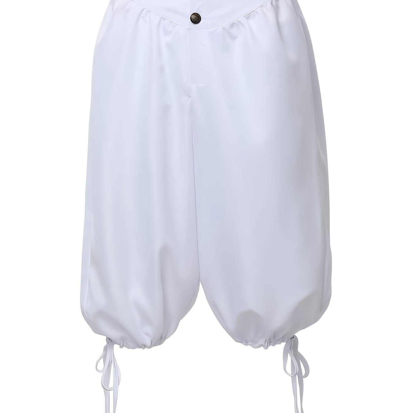 TEMU Western Retro High-waist Button-detail Casual Trousers, Medieval Theater Performance Lantern Bermuda Shorts, Suitable For Stage Performances,