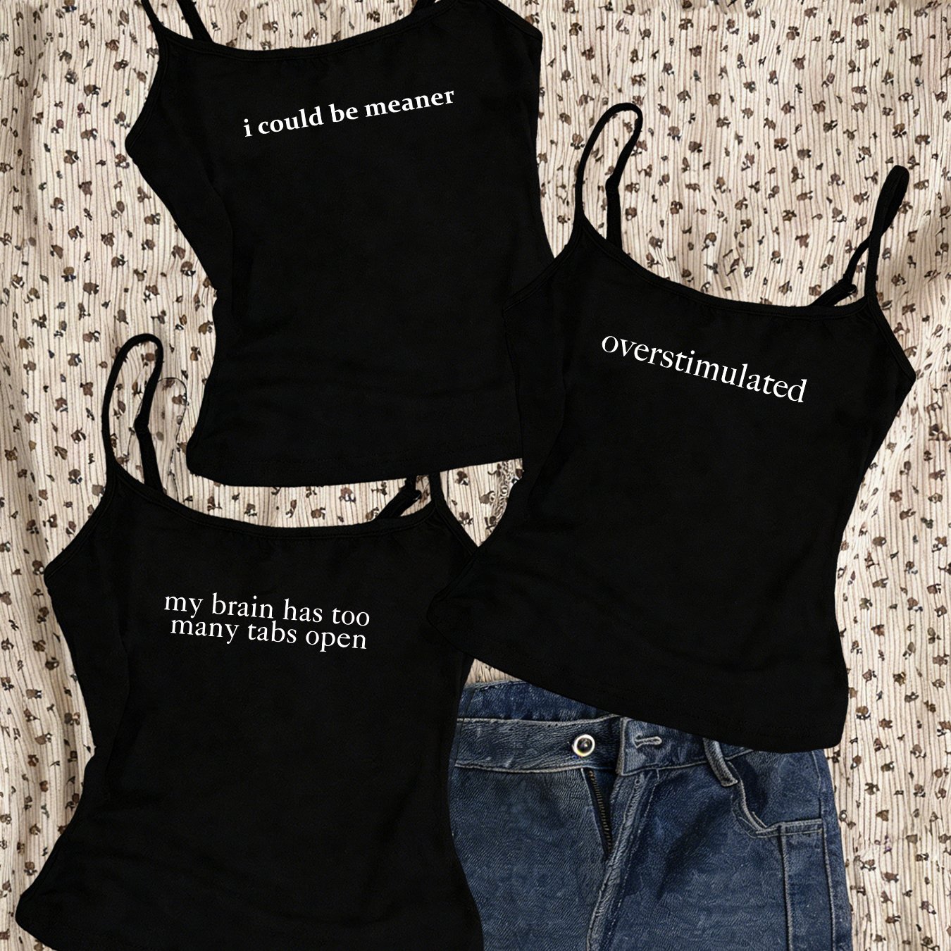 TEMU 3pcs Y2k Sexy Women's Tank Top, Casual Slim Fit, Adjustable , Sexy Camisole Top