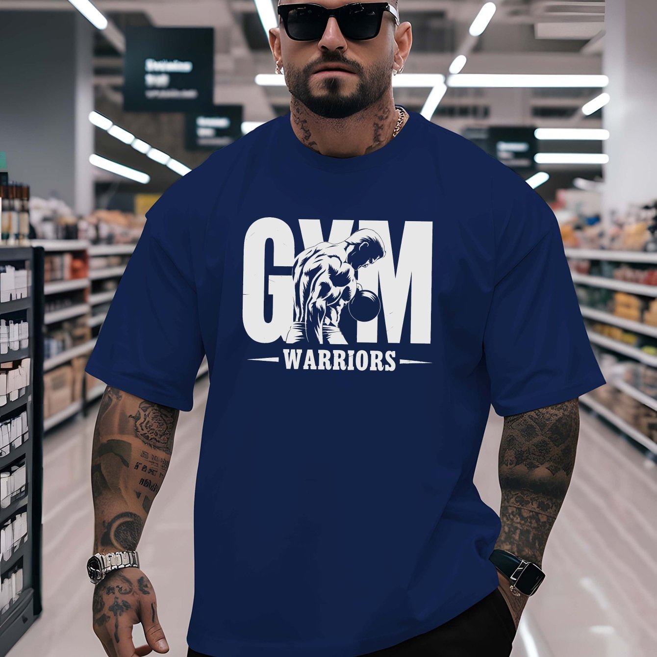 TEMU Men's Summer T-shirt - Breathable Short Sleeve Round Neck Fitness Top For Sports And Casual Wear, Comfortable Outdoor Workout Shirt