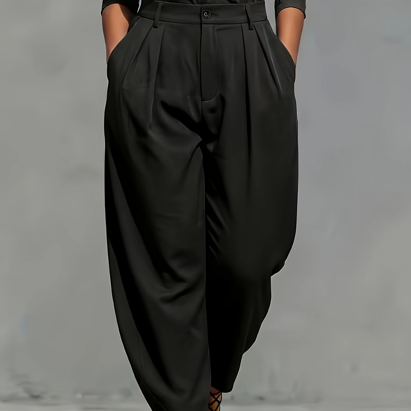 TEMU Plus Size - Plus Plus Size Women's Dress Pants Spring Autumn Trousers No Belt