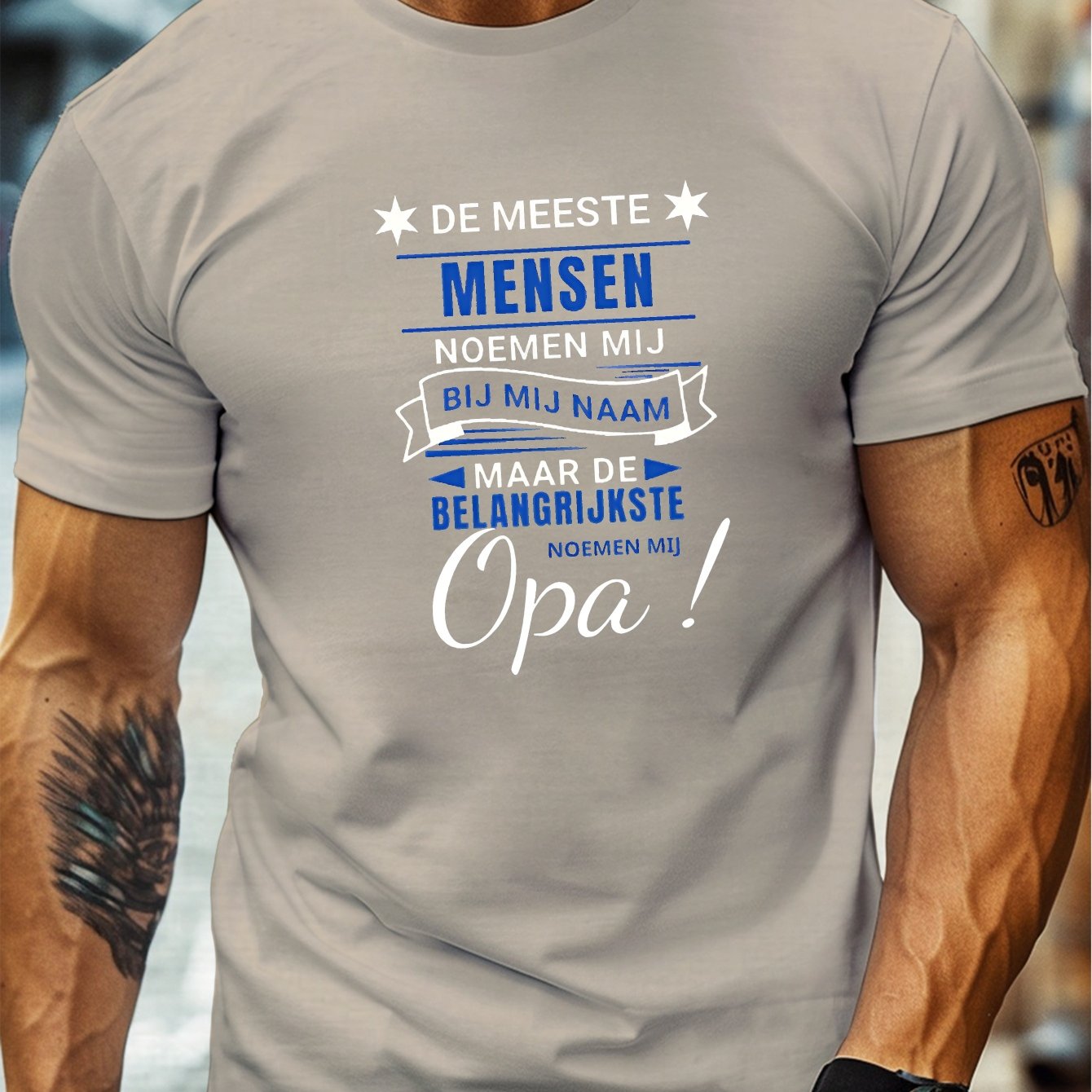 TEMU Men's T-shirt "grandpa Fun" Dutch Style Men's Casual Crew Neck Short Sleeve T-shirt, . Summer Short Sleeve T-shirt Top, Comfortable, Breathable,