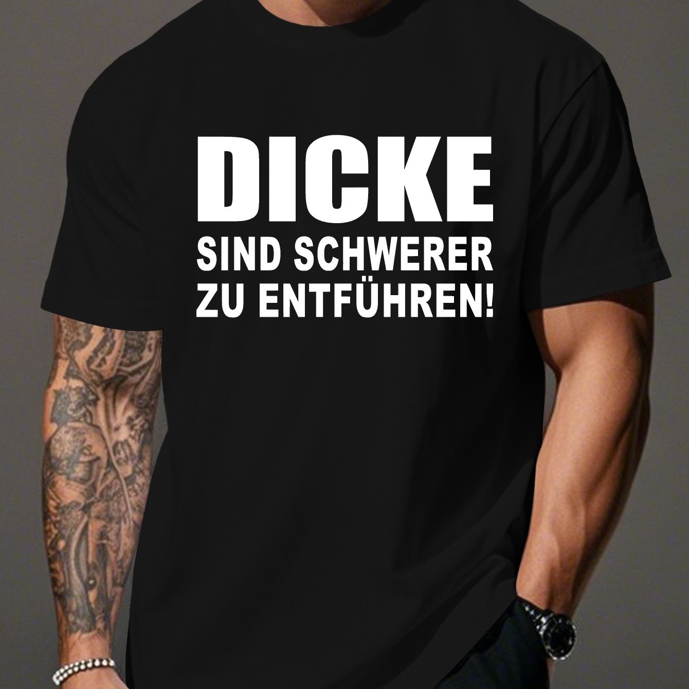 E-shop Lustiges Deutscher Humor Crinkle Plus Size Herren T-Shirt, PLUS SIZE