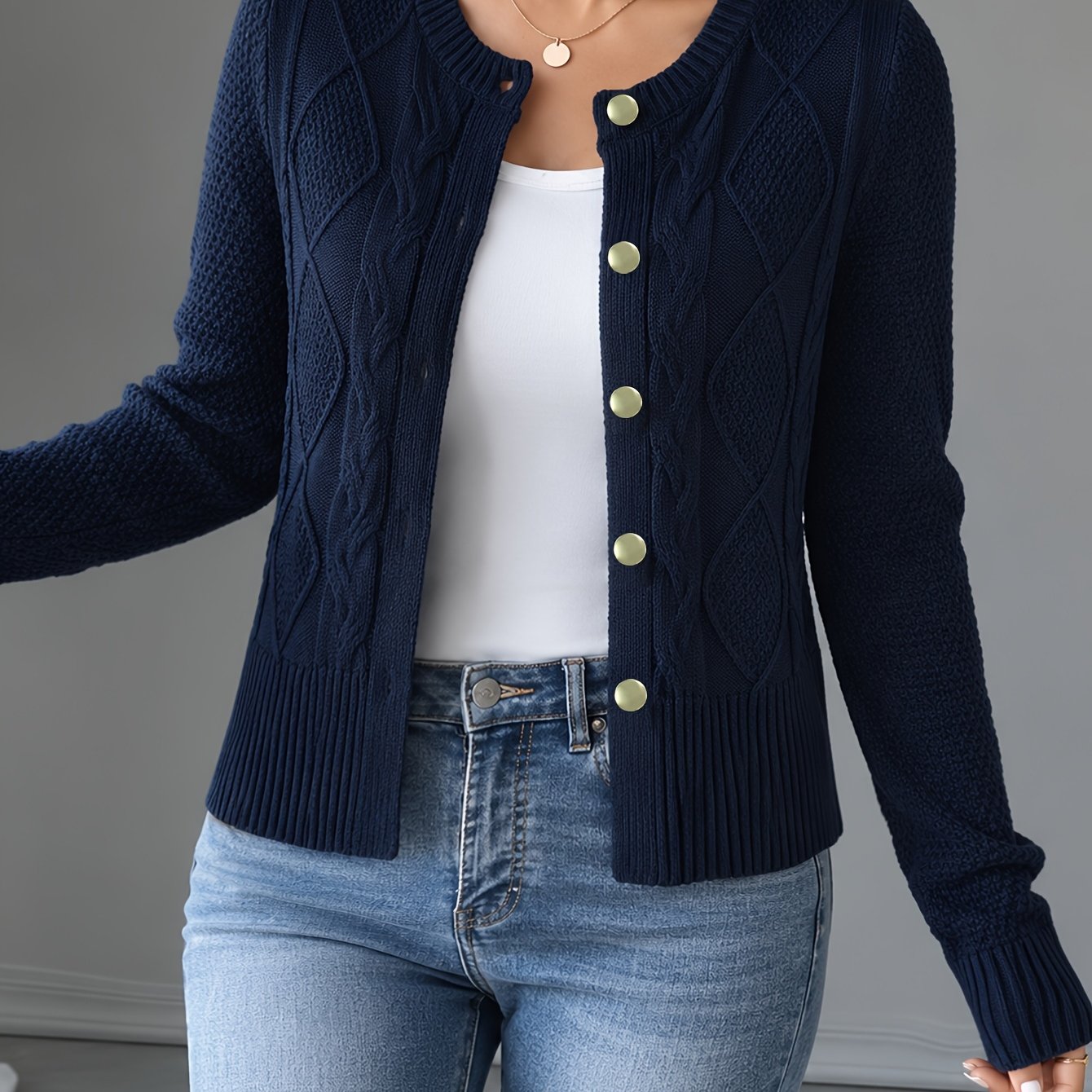 TEMU Women's Clothing, Spring Autumn Early Winter Short Jacket, Button-up Cardigan