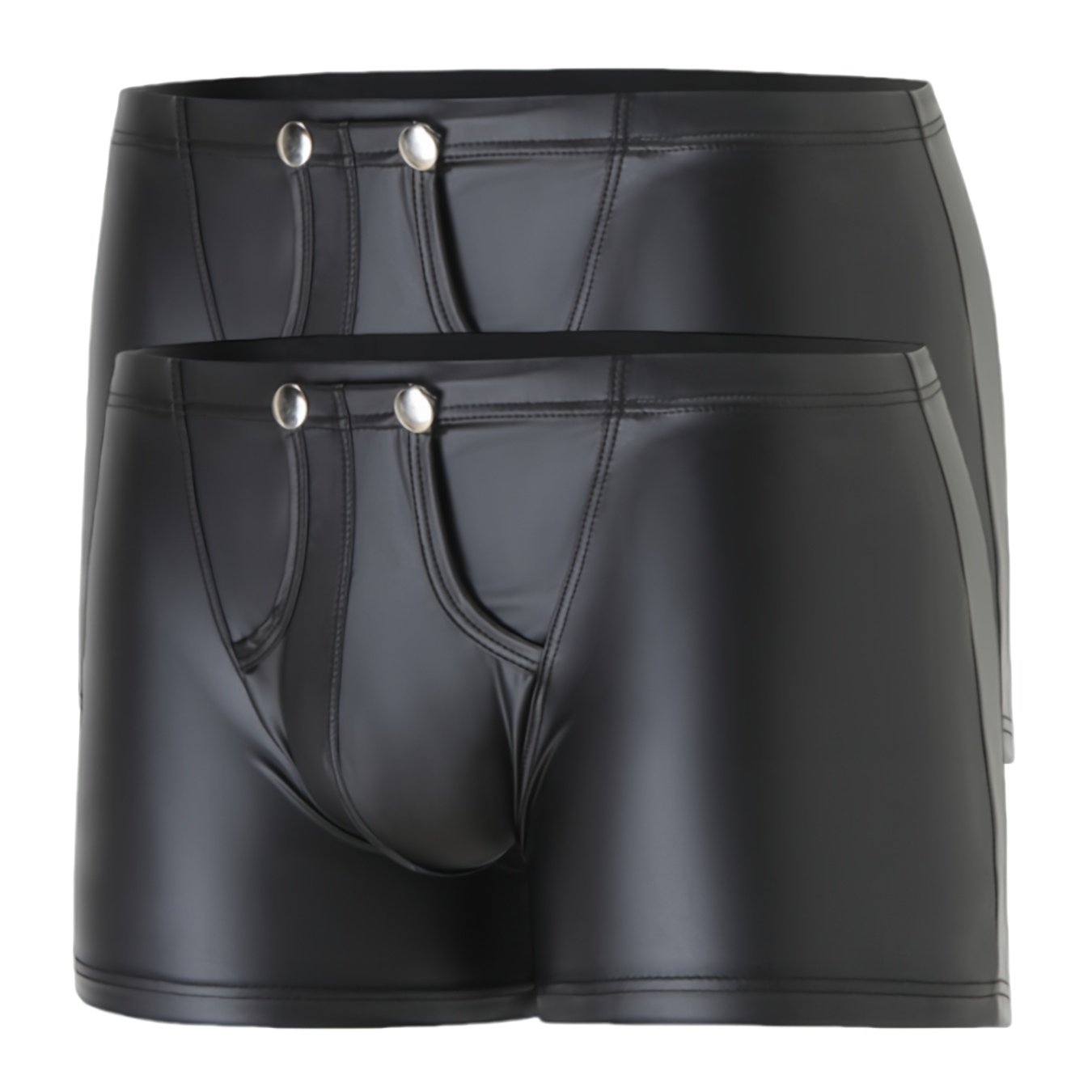 2pcs Men's With Openable Metal Button Boxer Shorts Underwear Low Waist Breathable Men's Panties