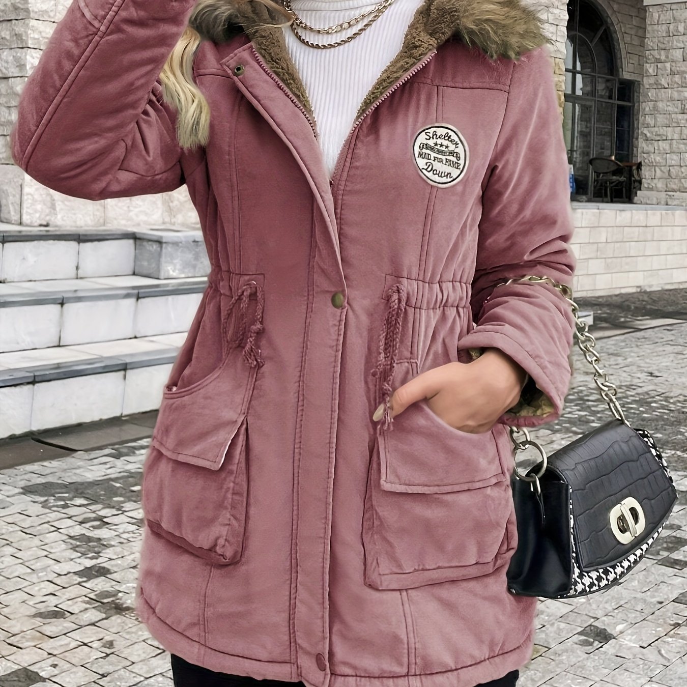 TEMU Women's Winter Warm Long Pockets Parka Jacket