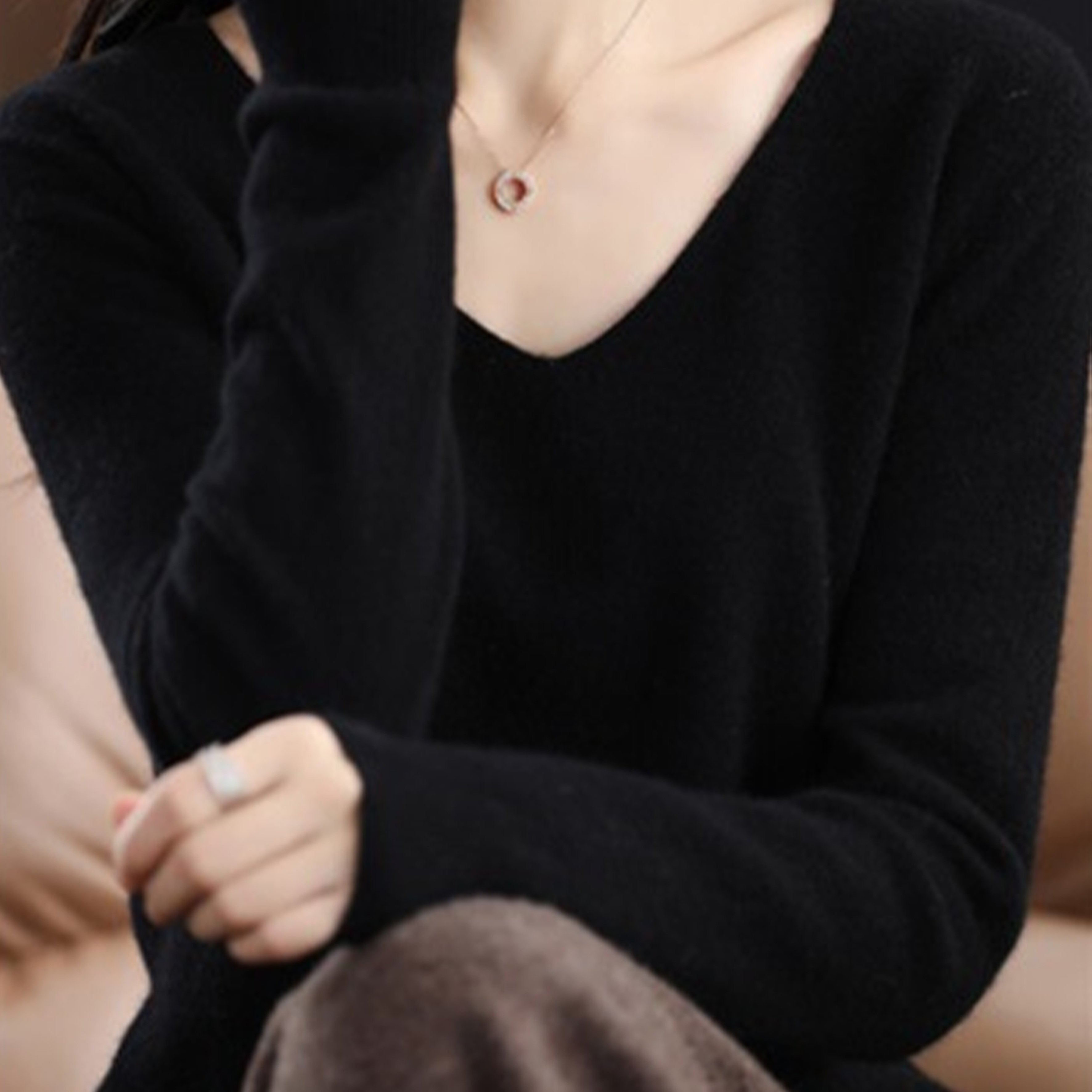 TEMU Pull en à col en V pour femme, adapté pour l'hiver, et . Pull couture à col en V - Disponible en plusieurs couleurs - Pull à col en V - Pull